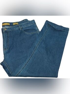 Enzo Tovare 16/42 Stretch Straight Leg Plus Size Flattering Blue Denim Jeans